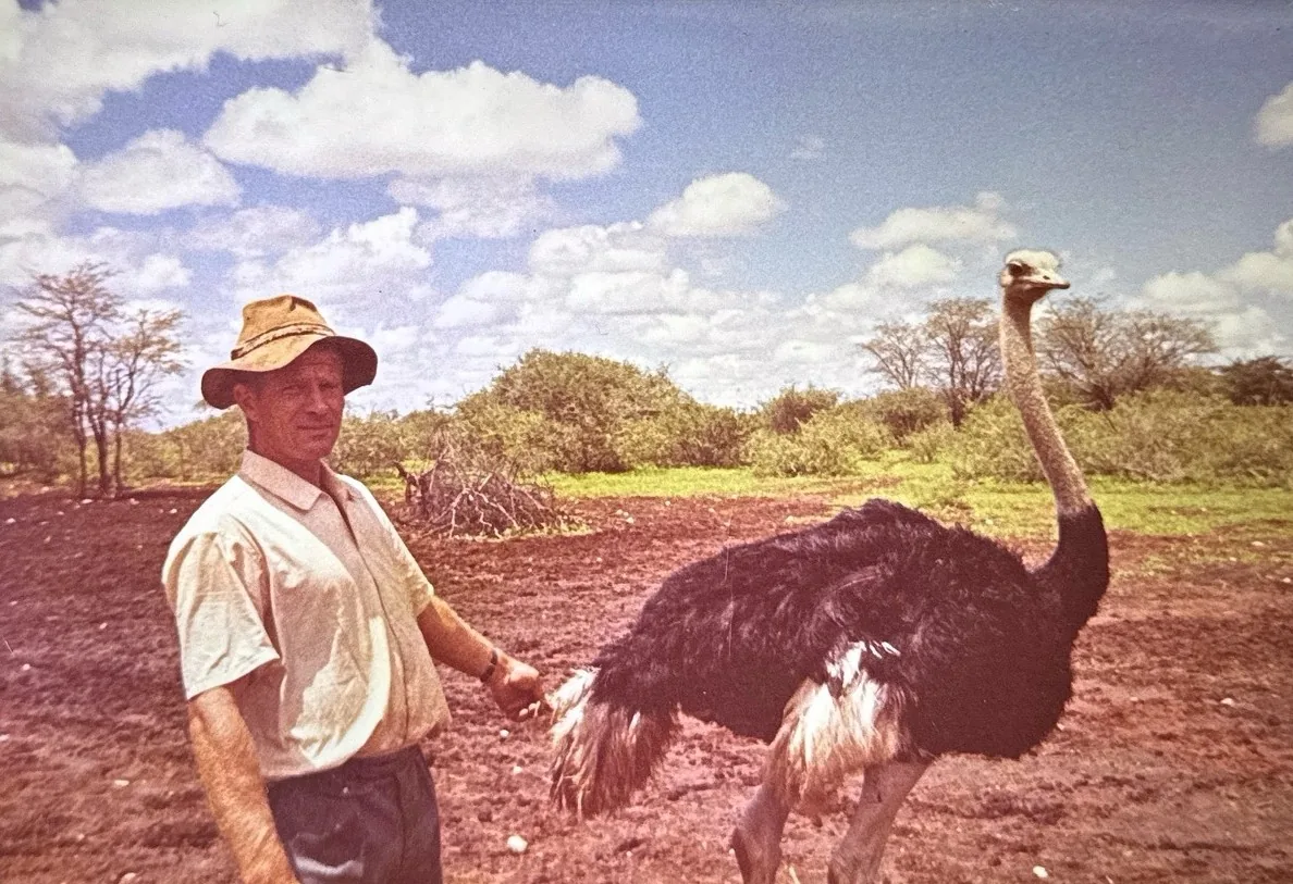 Dieter and Gisela with ostrich